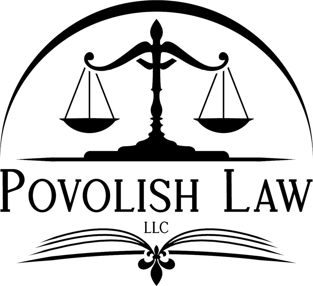 Povolish Law Logo. White background with black text